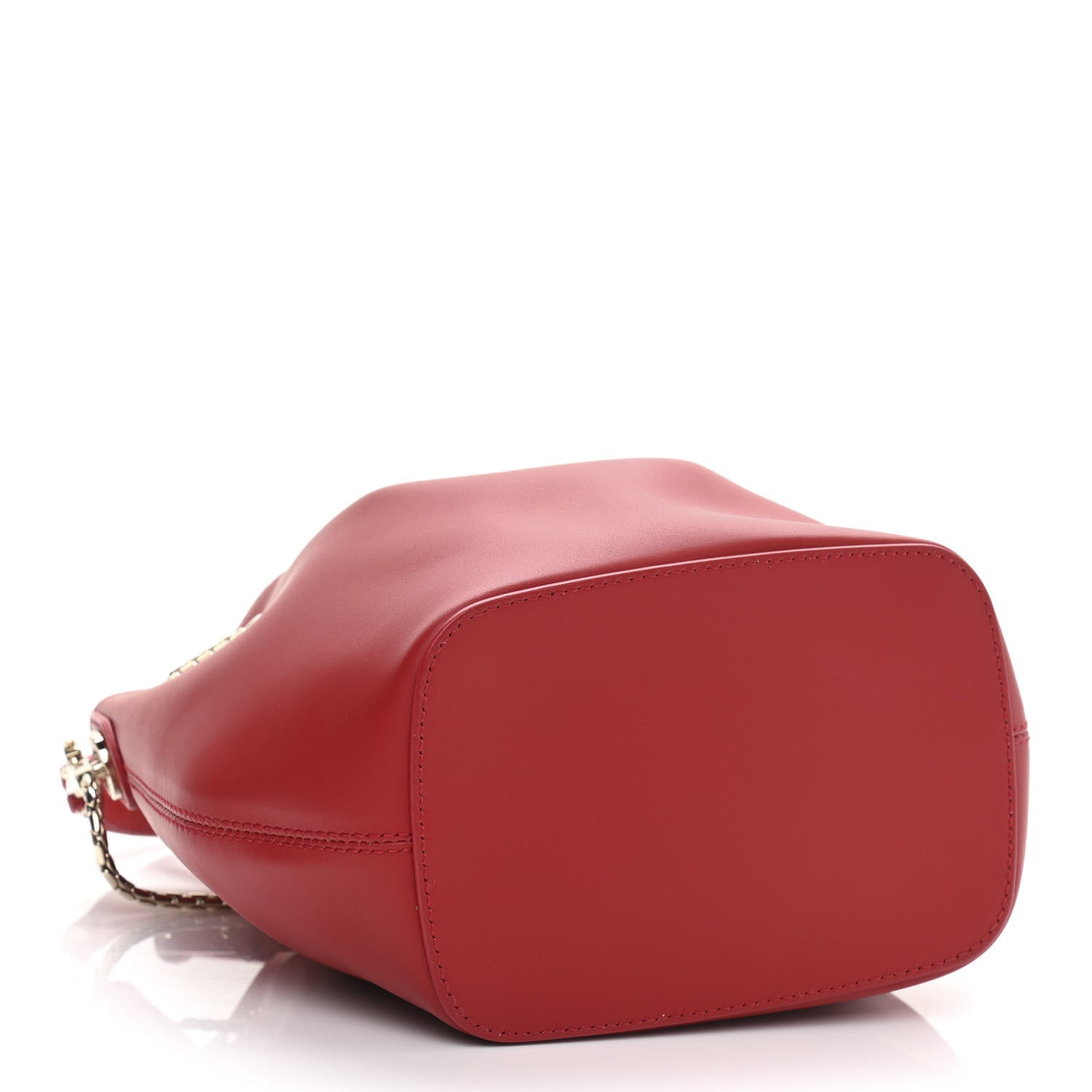 Bulgari Calfskin Serpenti Forever Bucket Bag Red 4 of 11