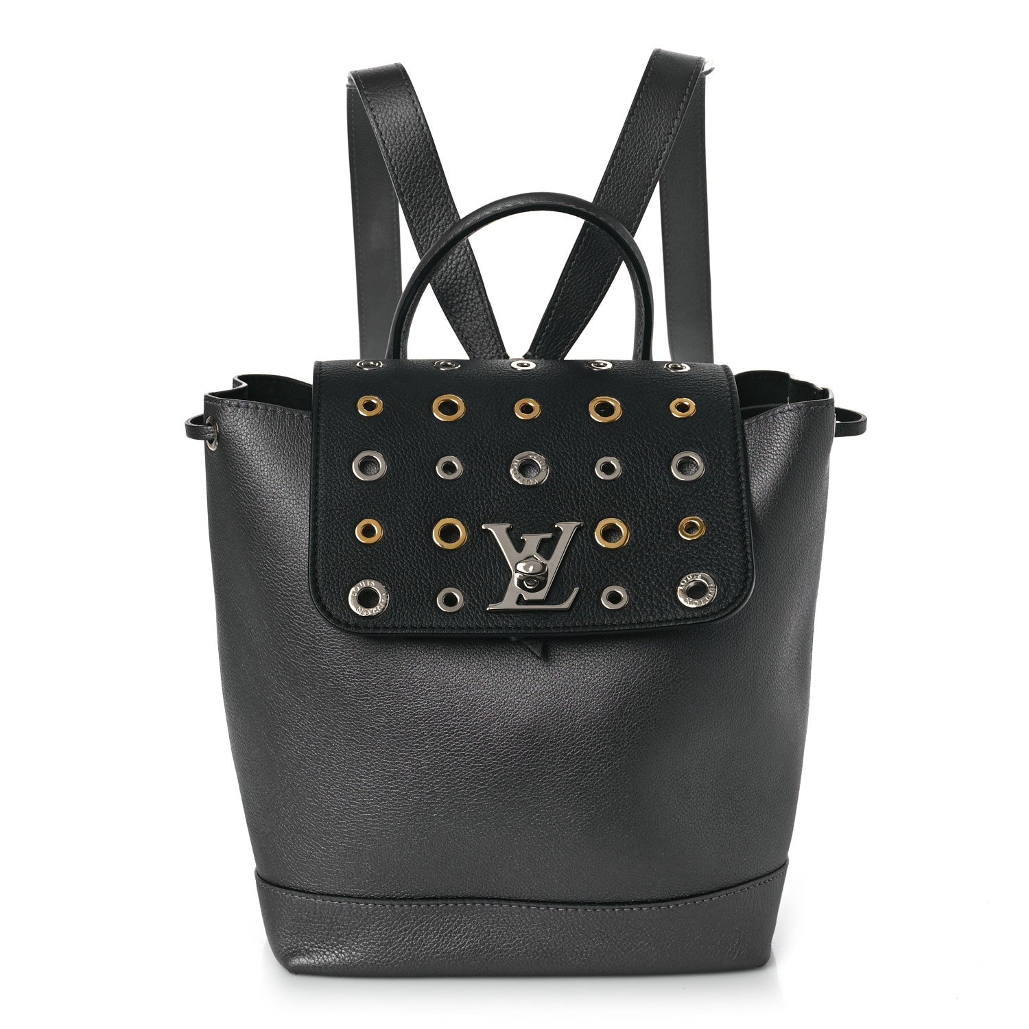 Louis Vuitton Metallic Calfskin Eyelet Lockme Backpack Black 1 of 8