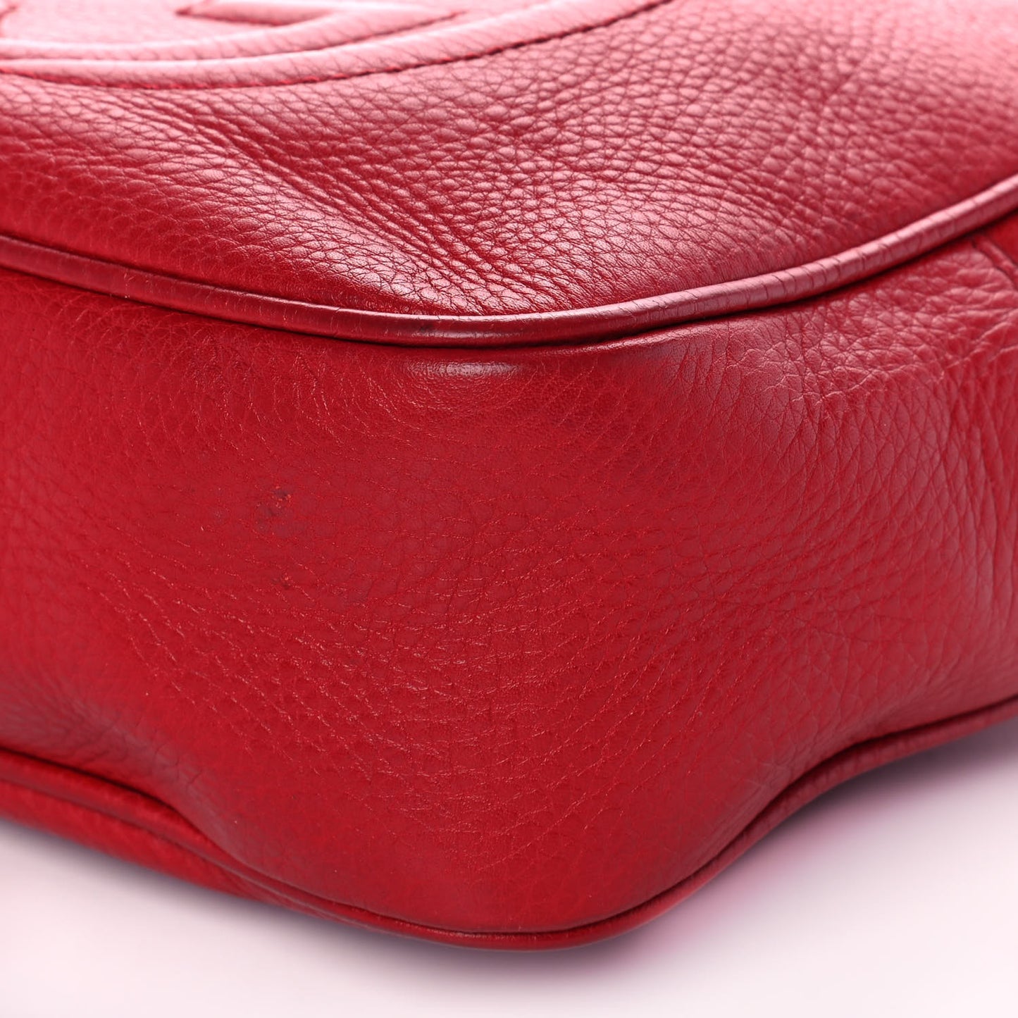 Pebbled Calfskin Small Soho Disco Bag Tabasco Red