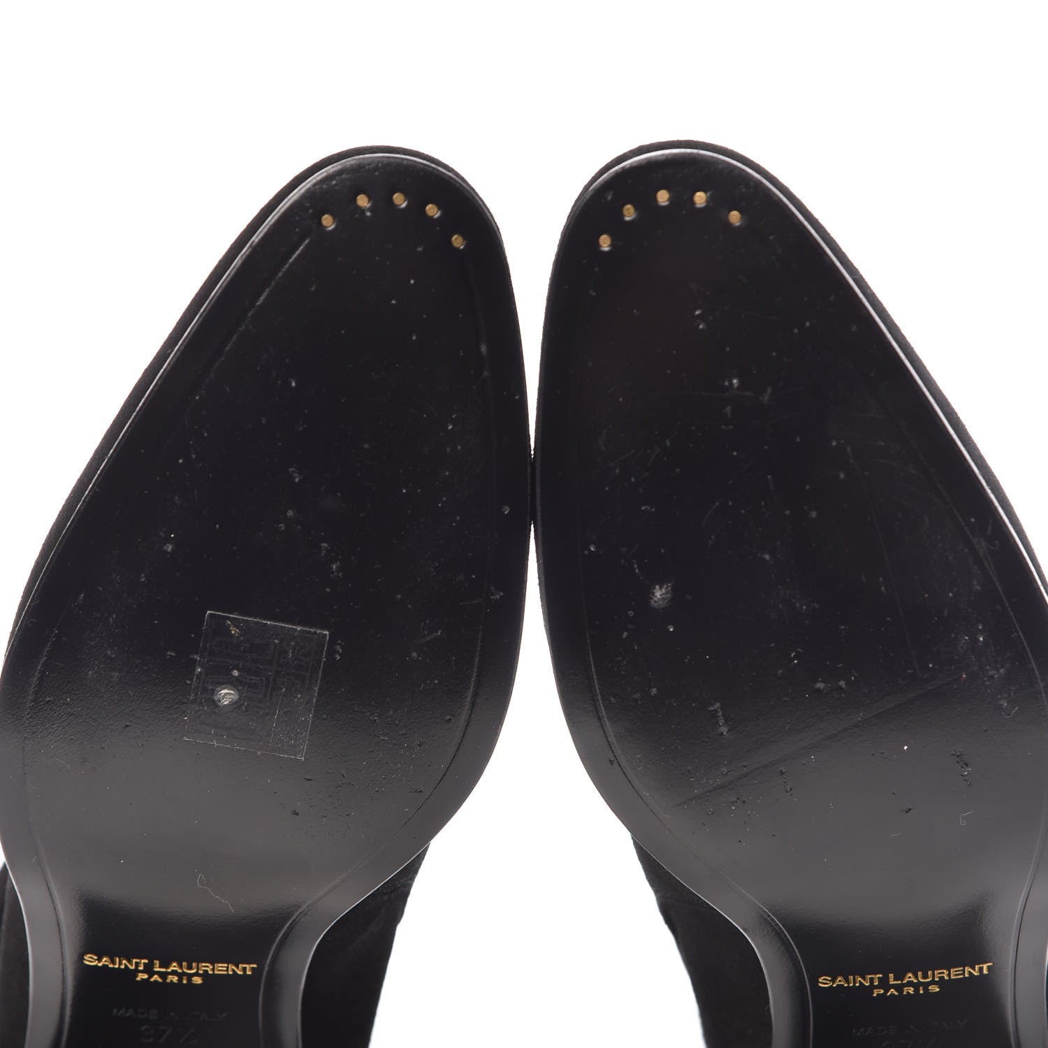 Saint Laurent Suede Jodhpur Calfskin Blake Ankle Boots 37.5 Black 9 of 10