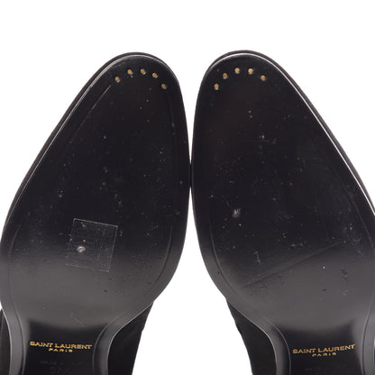 Saint Laurent Suede Jodhpur Calfskin Blake Ankle Boots 37.5 Black 9 of 10