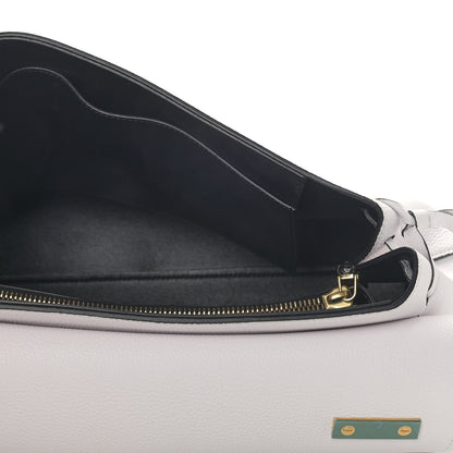 Valentino Garavani Pebbled Calfskin Large VRing Chain Shoulder Bag White 5 of 8
