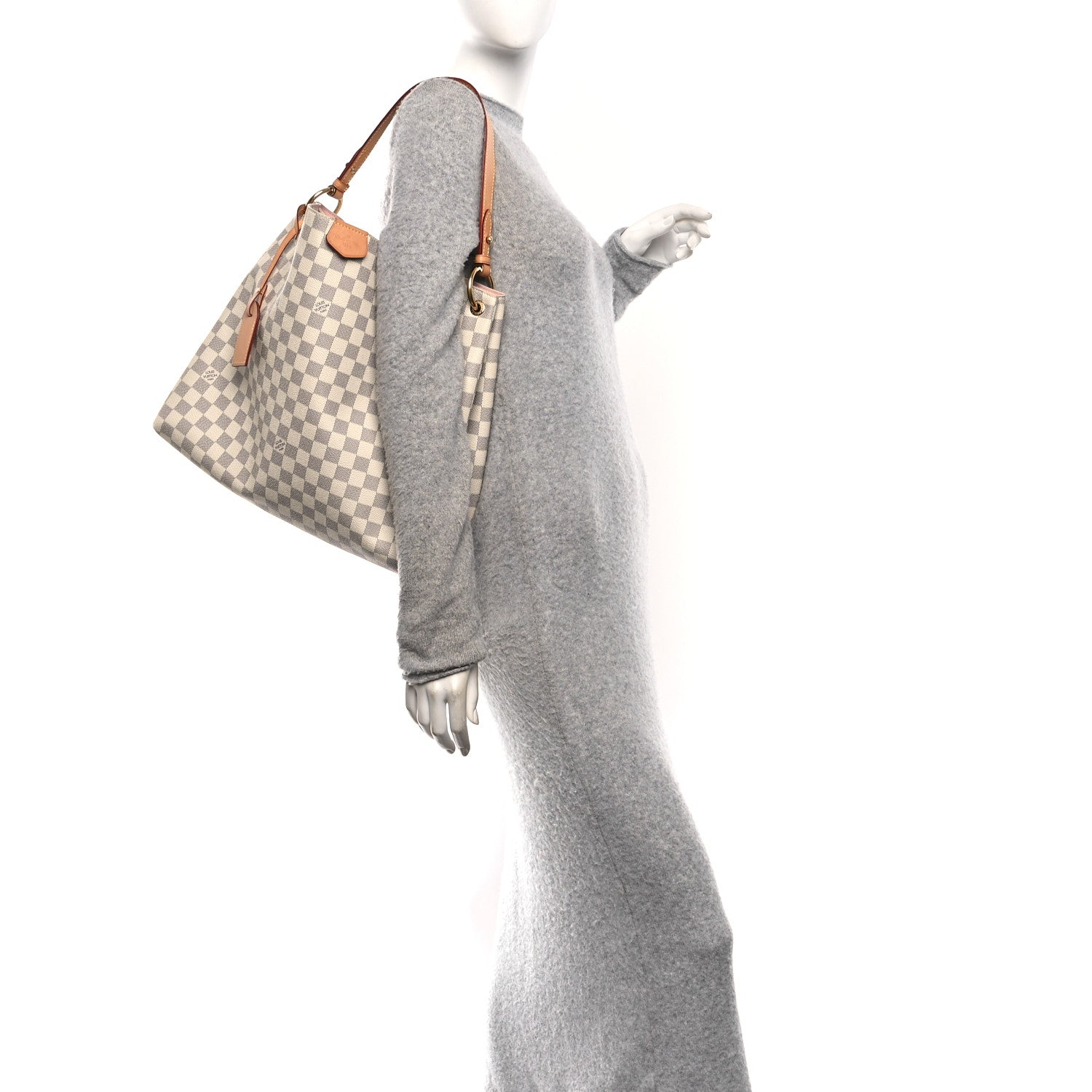 Louis Vuitton Damier Azur Graceful MM Rose Ballerine 2 of 9