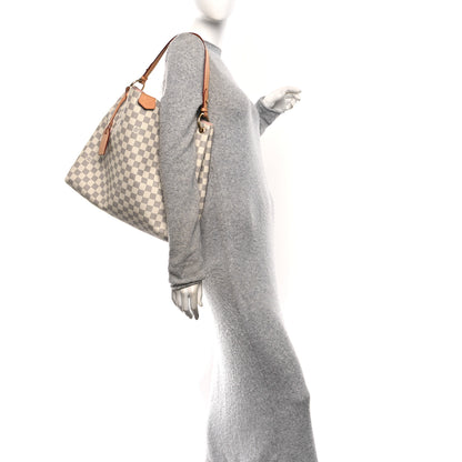 Louis Vuitton Damier Azur Graceful MM Rose Ballerine 2 of 9