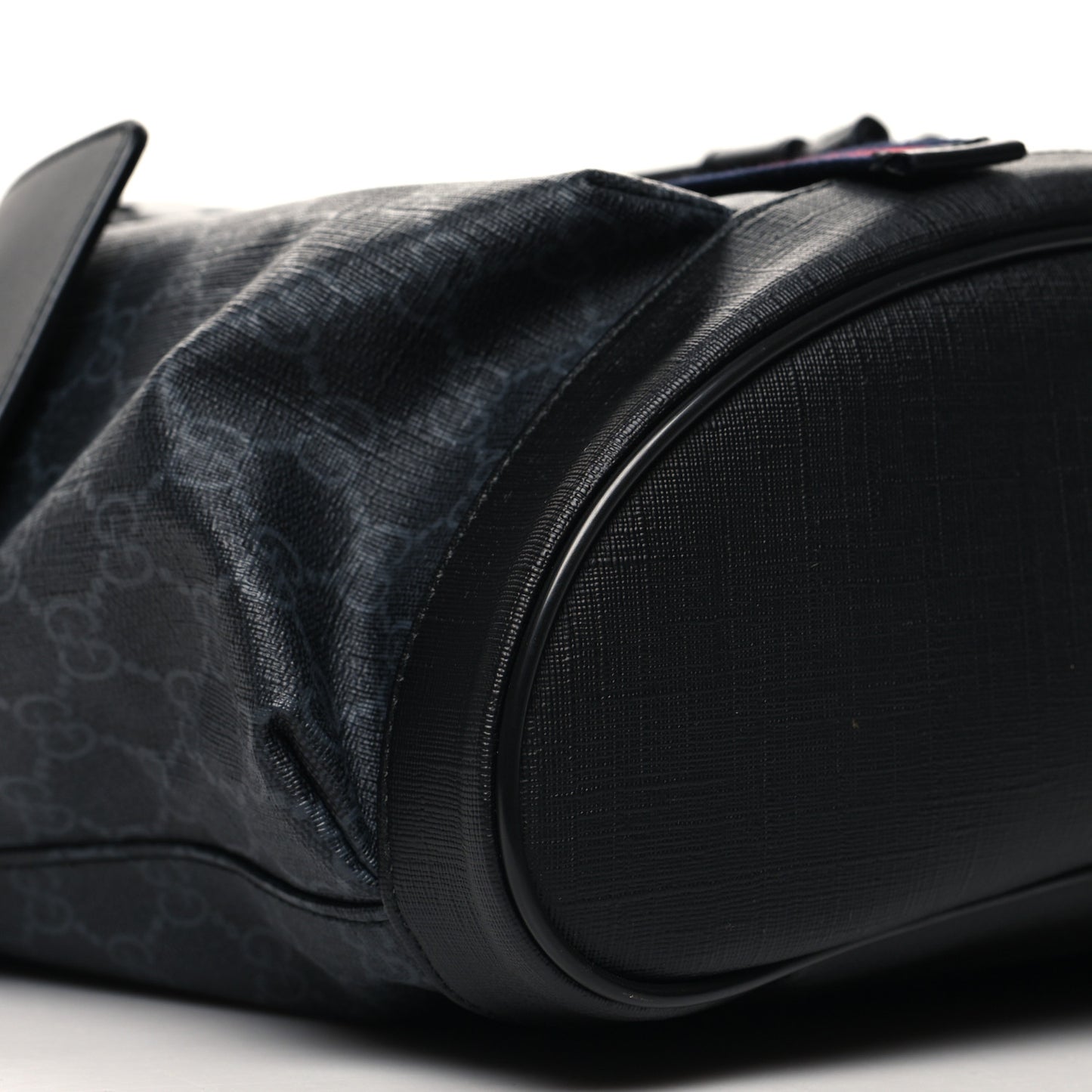 Soft GG Supreme Monogram Calfskin Web Double Buckle Backpack Black