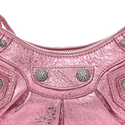 Balenciaga Metallic Agneau Arena Crystal Le Cagole Shoulder Bag XS Met Pink 9 of 11