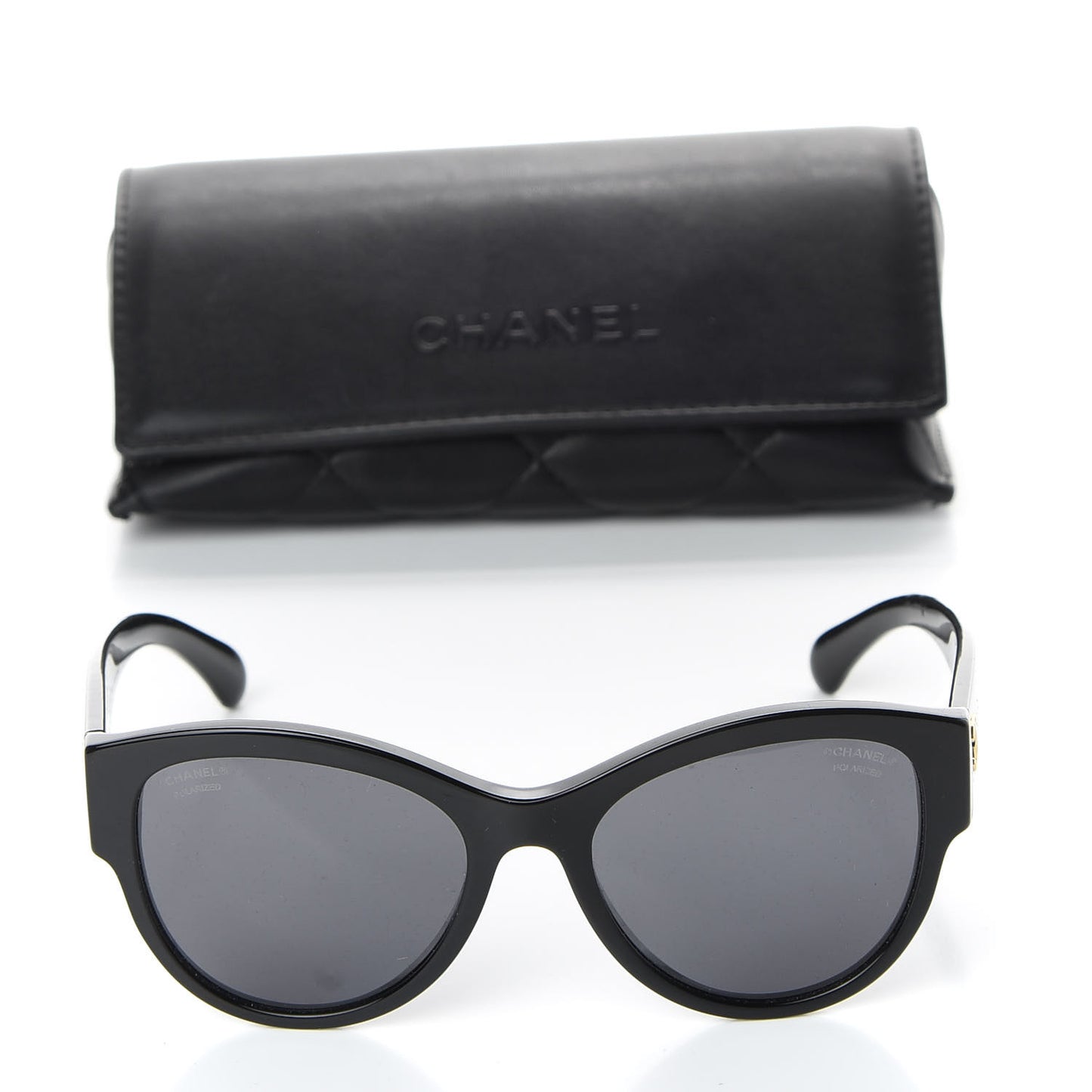 Acetate Polarized Pantos Sunglasses 5434 Black
