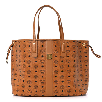 MCM Visetos Large Liz Reversible Shopper Tote Cognac 3 of 13