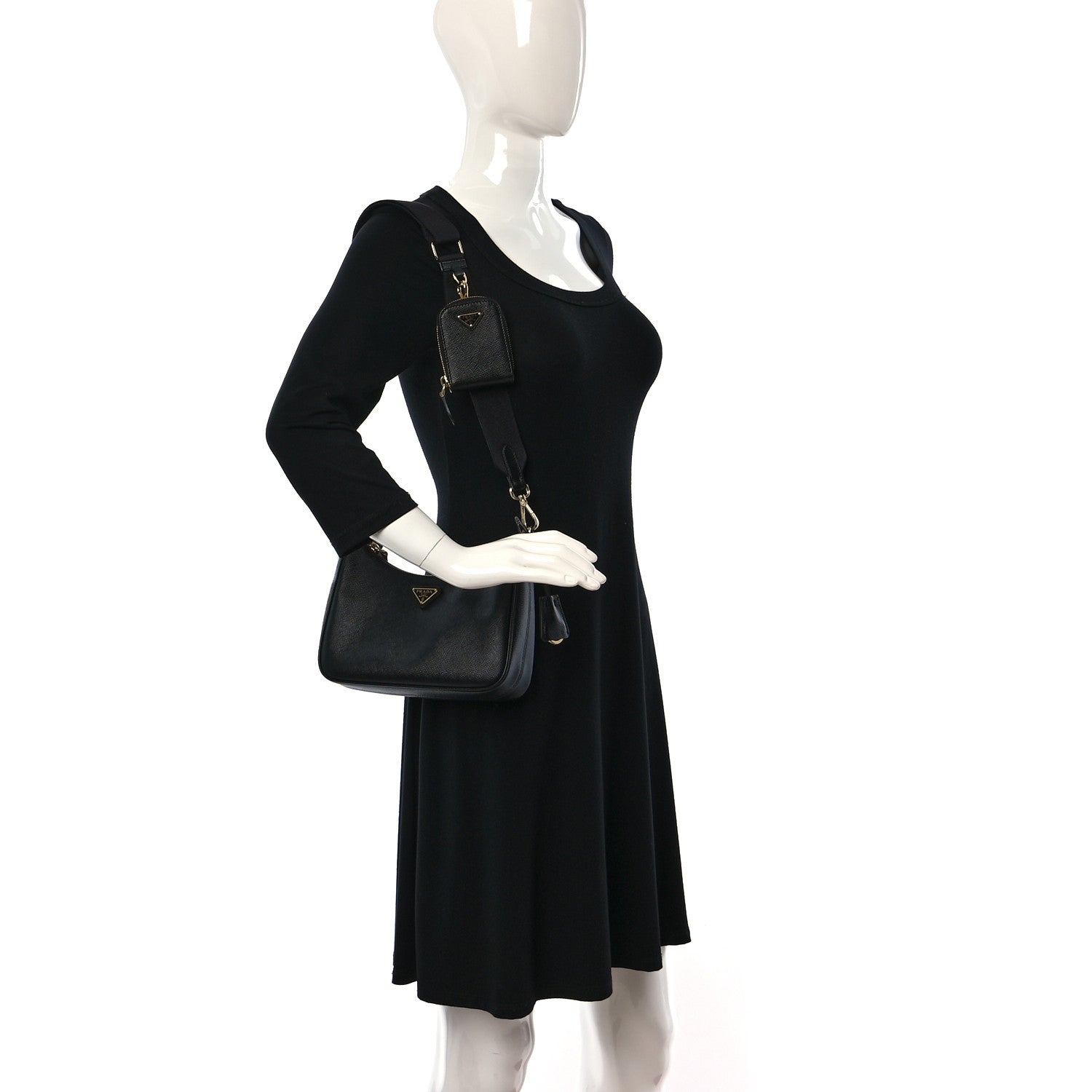 Prada Saffiano Lux Re-Edition 2005 Shoulder Bag Black 3 of 14