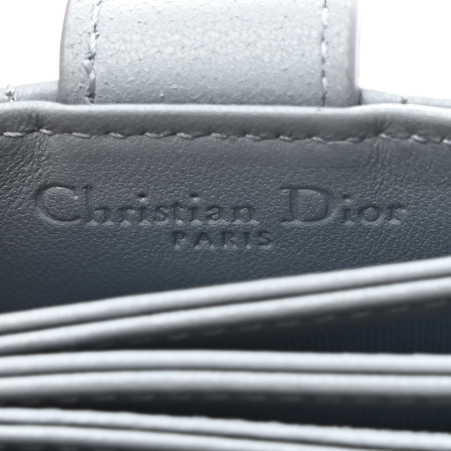 Christian Dior Lambskin Cannage Lady Dior 5-Gusset Card Holder Cloud Blue 6 of 8