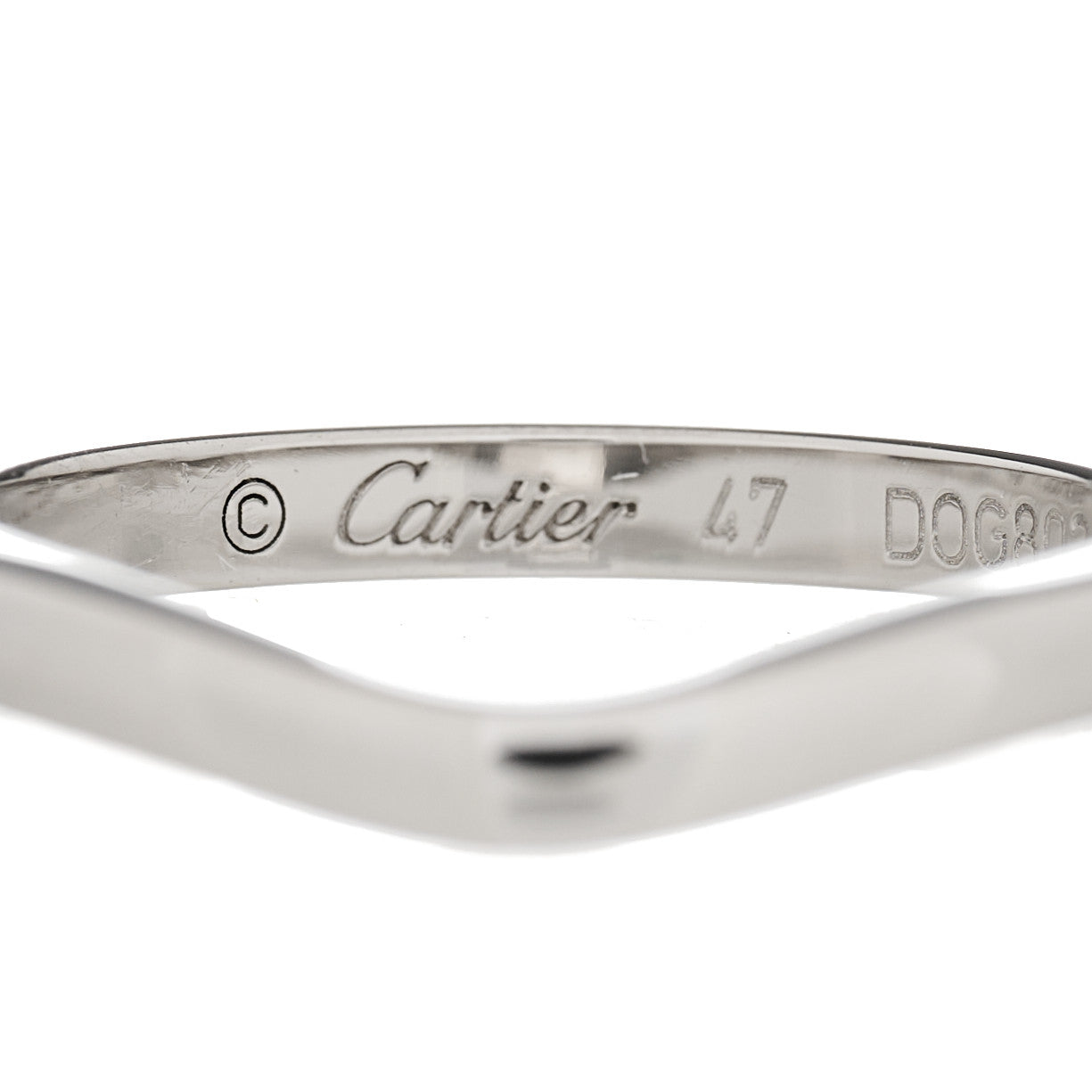 Cartier Platinum 2mm Ballerine Curved Wedding Band Ring 47 4 3 of 4