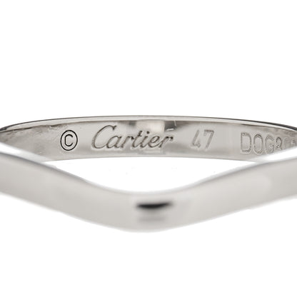 Cartier Platinum 2mm Ballerine Curved Wedding Band Ring 47 4 3 of 4