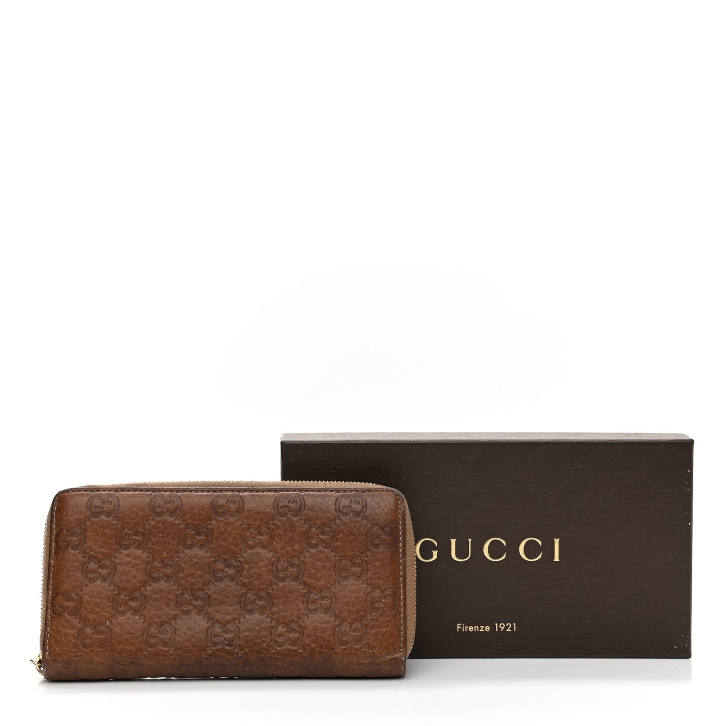 Guccissima Bamboo Tassel Zip Around Wallet Light Brown
