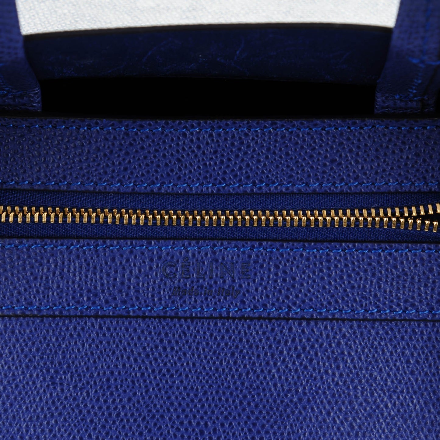 Grained Calfskin Small Vertical Cabas Indigo
