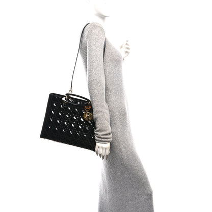 Christian Dior Patent Cannage Large Lady Dior Black 2 of 13