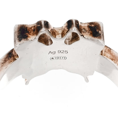 Gucci Sterling Silver Butterfly Band Ring 52 6 4 of 5