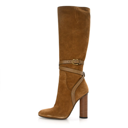 Gucci Suede Knee High Boots 39.5 Brown 1 of 10