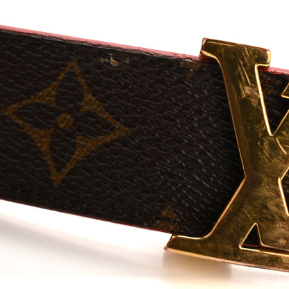 Louis Vuitton Calfskin Monogram 30mm LV Initiales Reversible Belt 85 34 Red 7 of 13