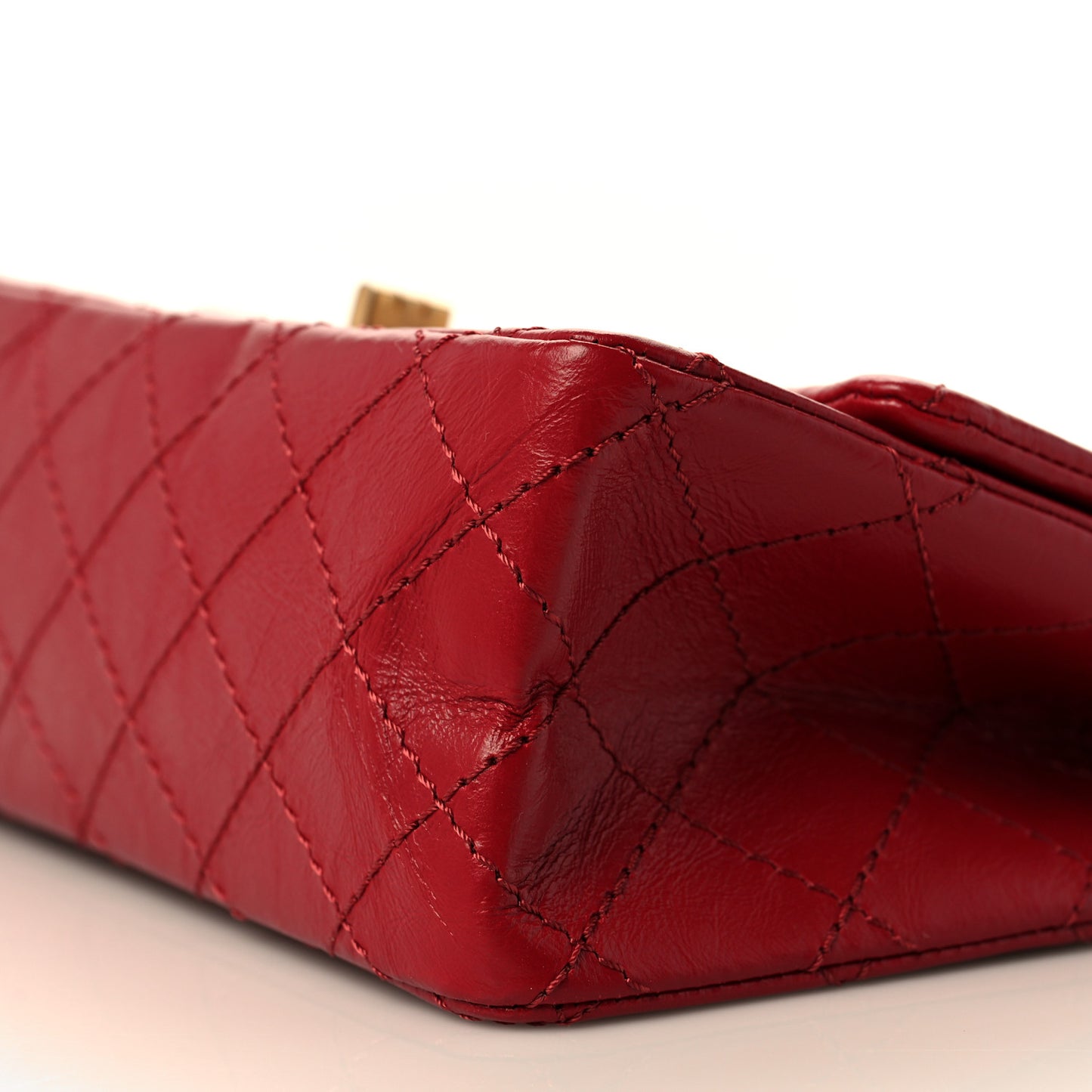 Aged Calfskin Quilted 2.55 Reissue Mini Flap Red