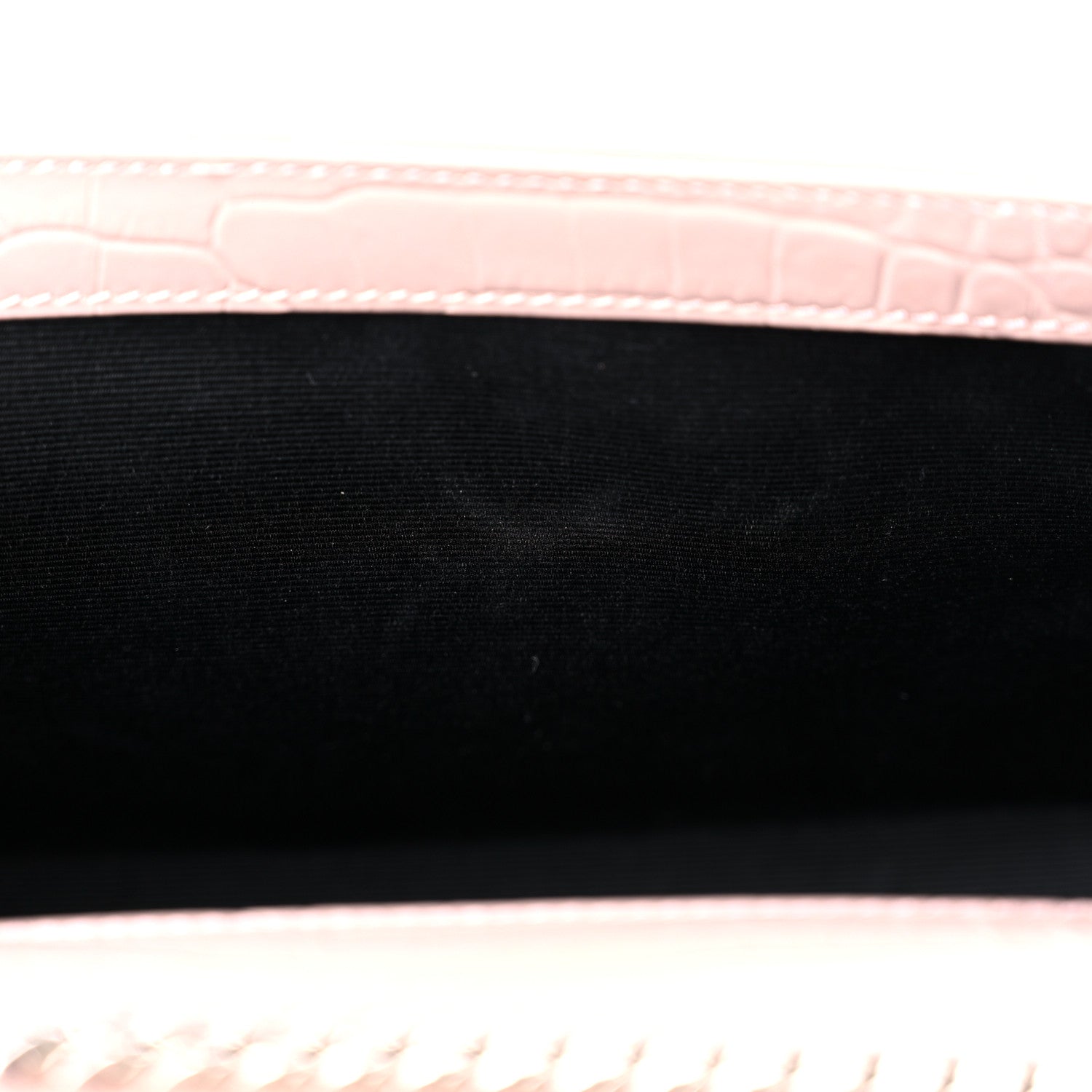 Saint Laurent Calfskin Crocodile Embossed Medium Classic Monogram Kate Tassel Satchel Powder Pink 11 of 13