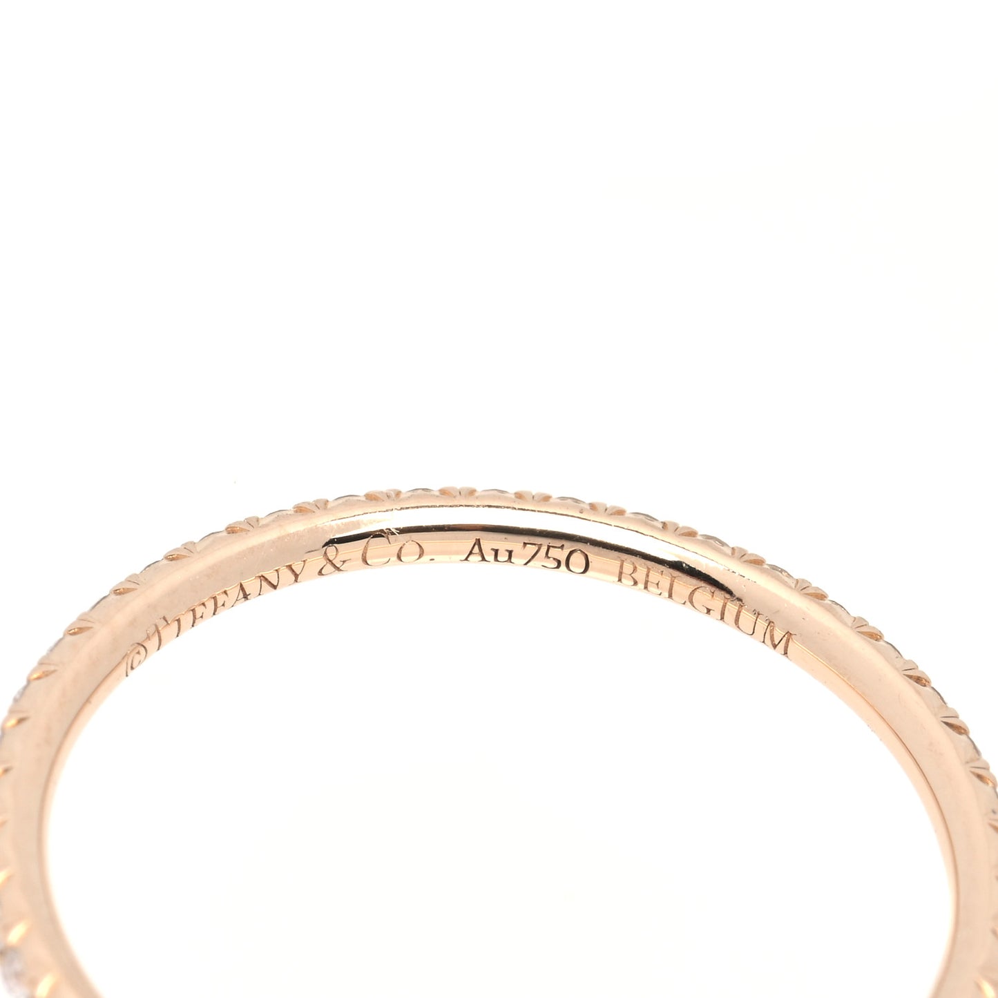 18K Rose Gold Diamond Metro Band Ring 52 6