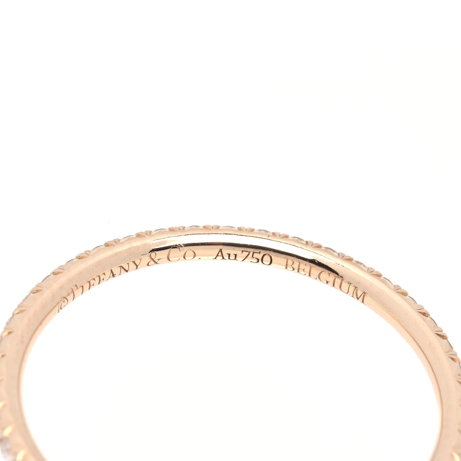Tiffany 18K Rose Gold Diamond Metro Band Ring 52 6 4 of 5