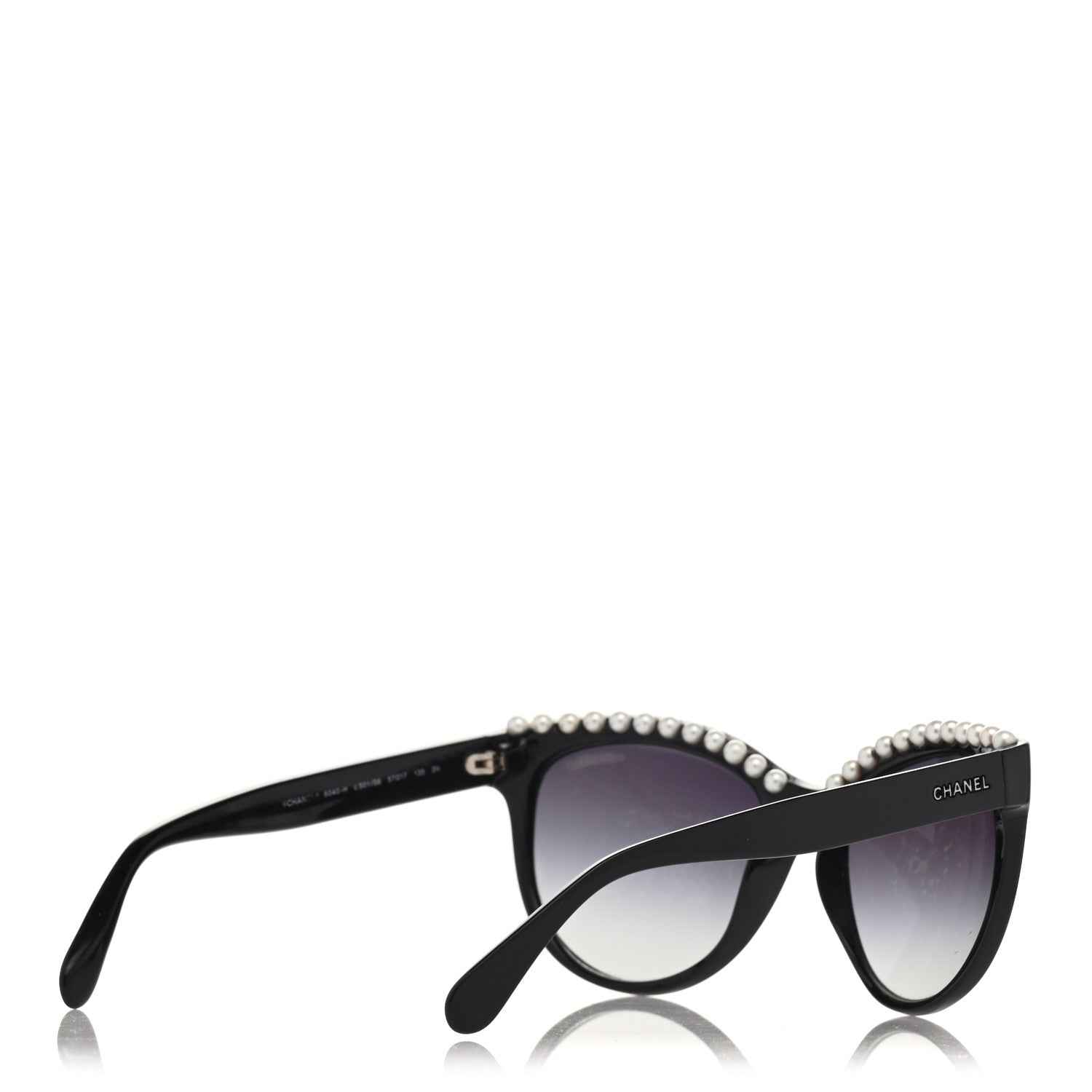 Chanel Freshwater Cultured Pearl Butterfly Sunglasses 6040-H Black 4 of 10