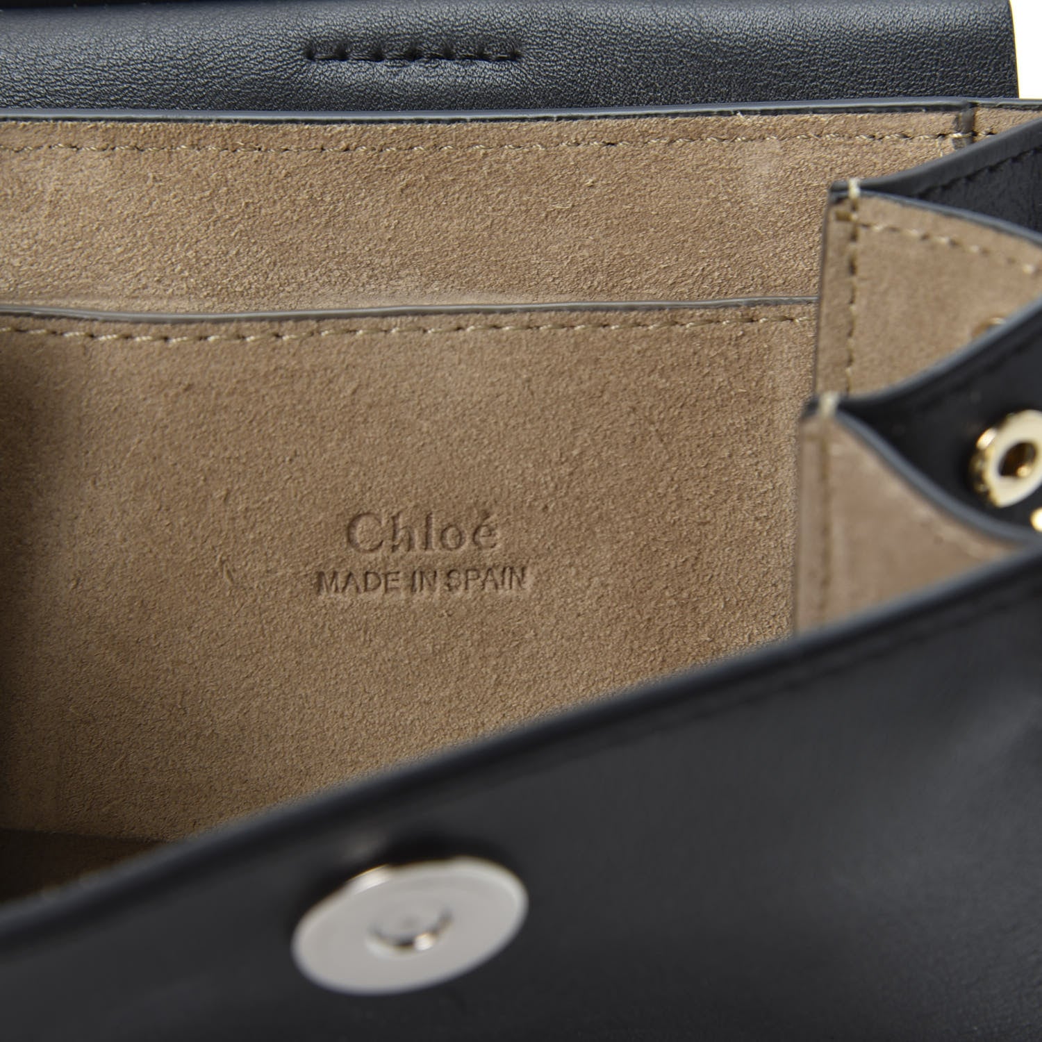 Chloe Suede Calfskin Mini Faye Bracelet Bag Black 9 of 11