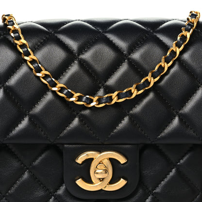 Chanel Lambskin Enamel Quilted Small Coco Hearts Square Flap Black 8 of 10