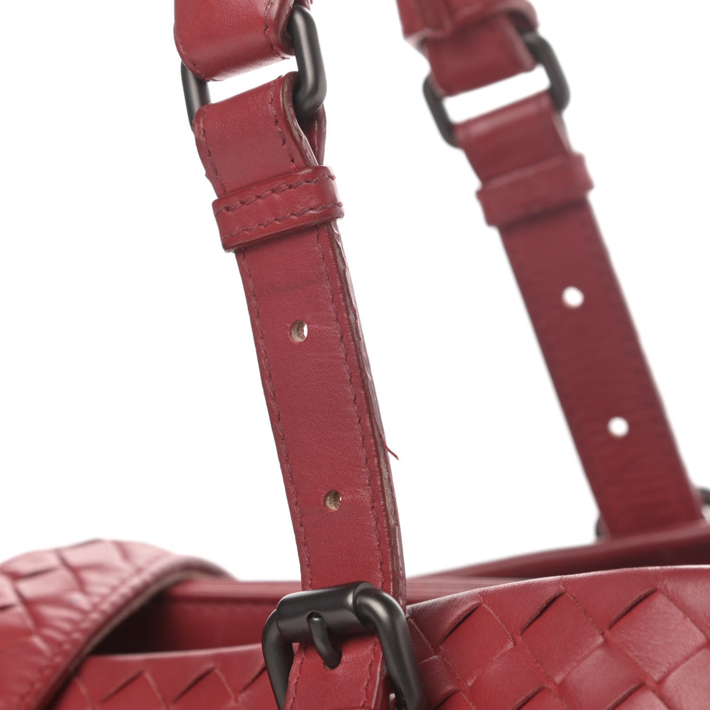 Nappa Intrecciato Medium Roma Tote Red