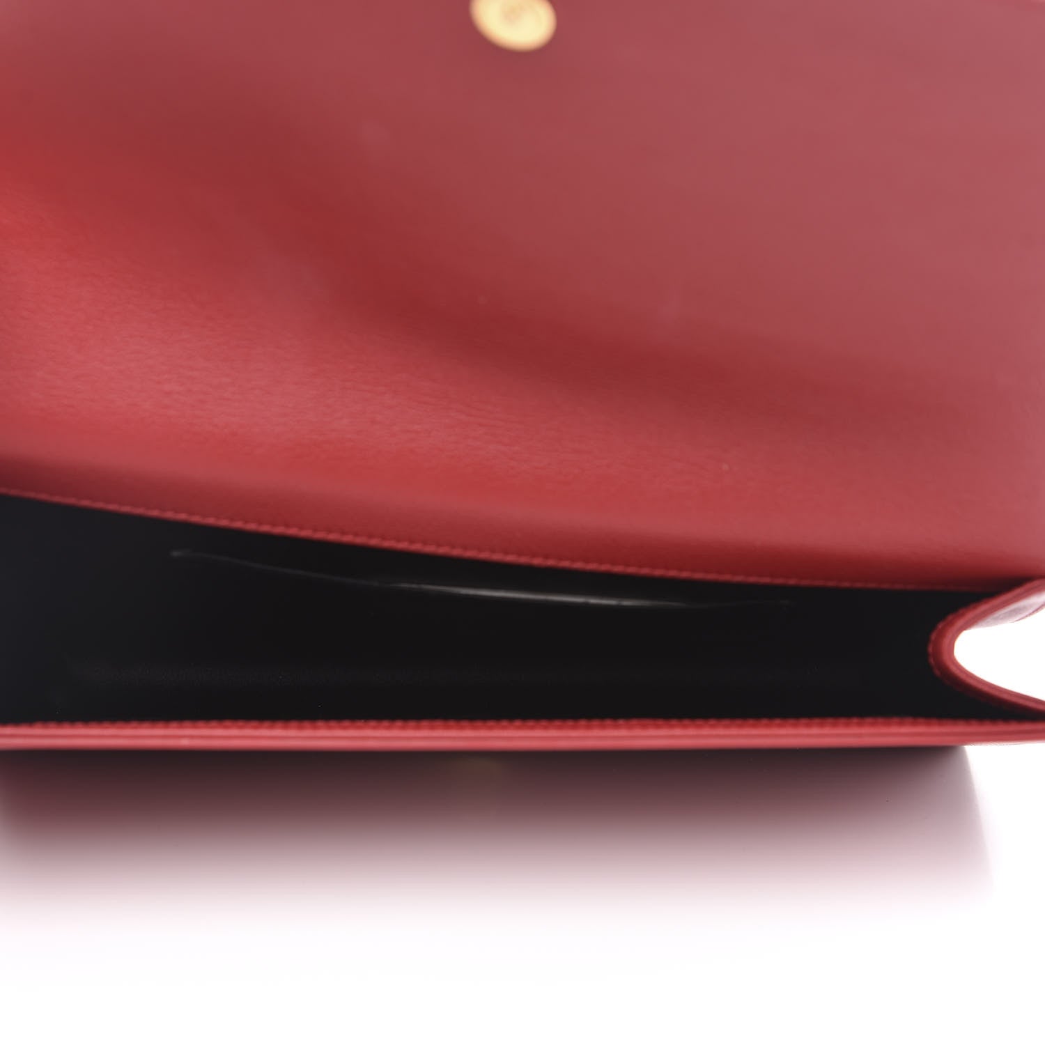 Saint Laurent Calfskin Monogram Large Belle De Jour Clutch Red 5 of 9