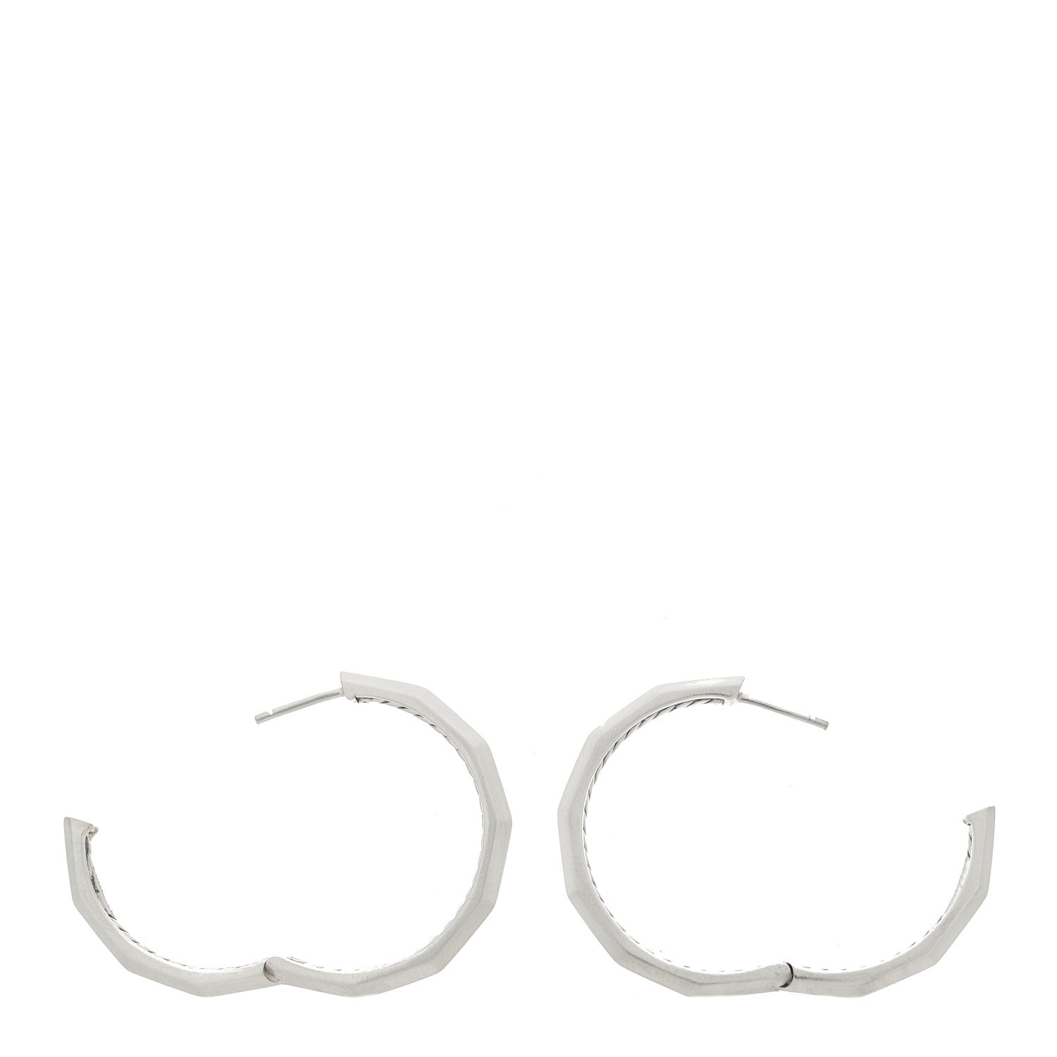 David Yurman Sterling Silver Stax Hoop Earrings 3 of 5
