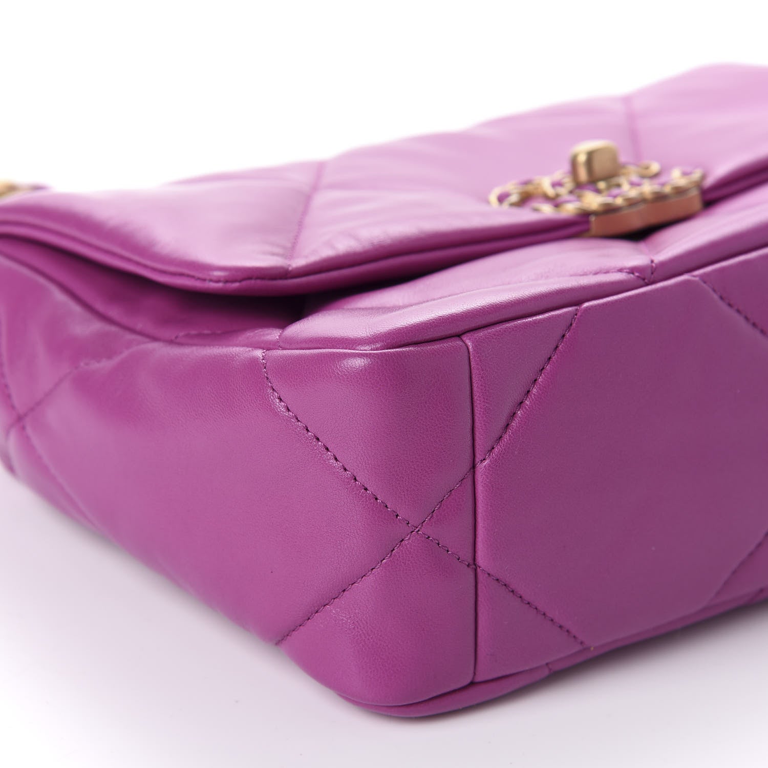 Chanel Lambskin Quilted Medium 19 Flap Purple 6 of 10