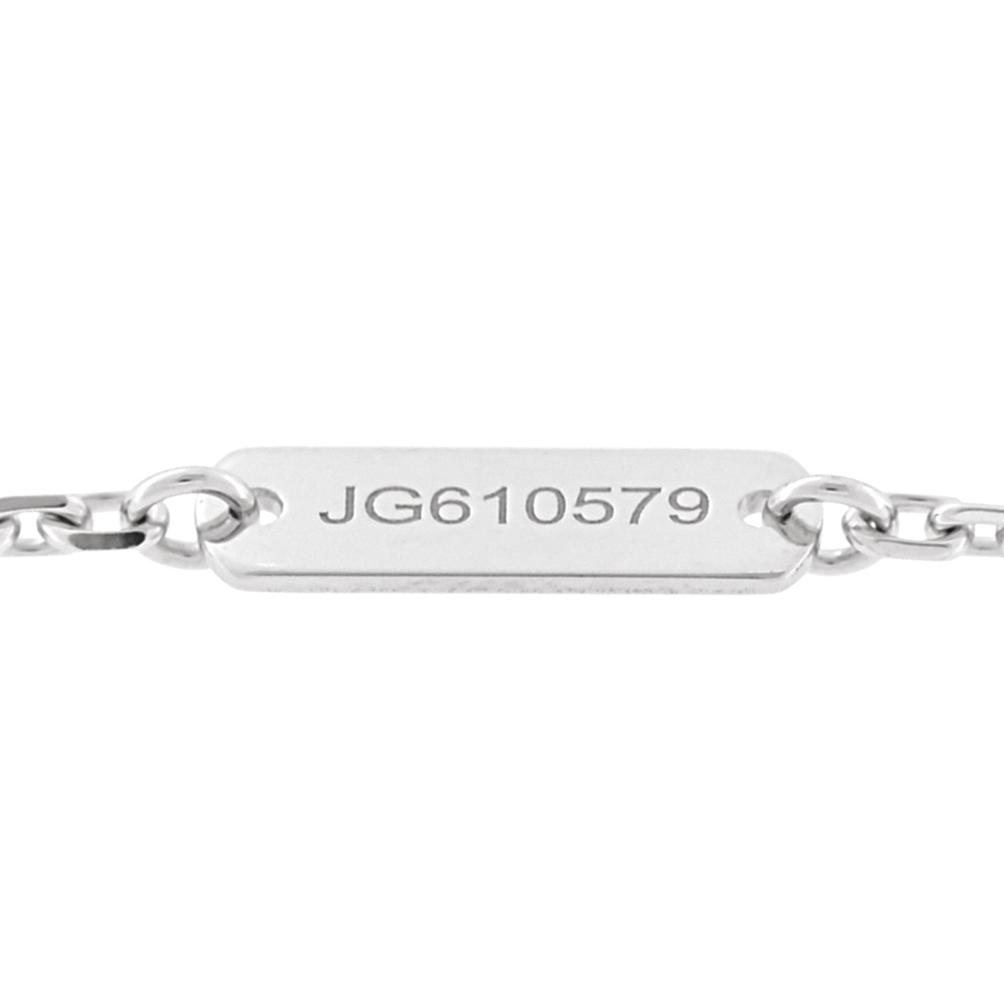 18K White Gold Mother of Pearl Vintage Alhambra Pendant Necklace