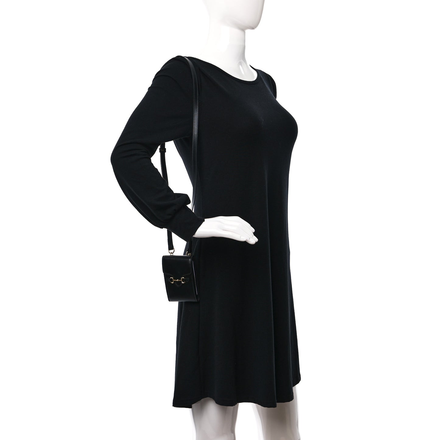 Boarded Plutone Calfskin Mini Horsebit 1955 Crossbody Bag Black