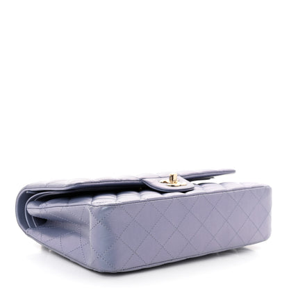Chanel Metallic Lambskin Quilted Medium Double Flap Purple 4 of 11