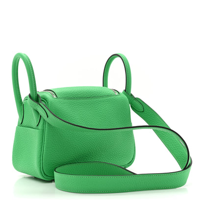 Hermes Taurillon Clemence Mini Lindy 20 Vert Comics 3 of 10
