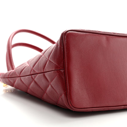 Chanel Caviar Quilted Medallion Tote Red 10 of 13