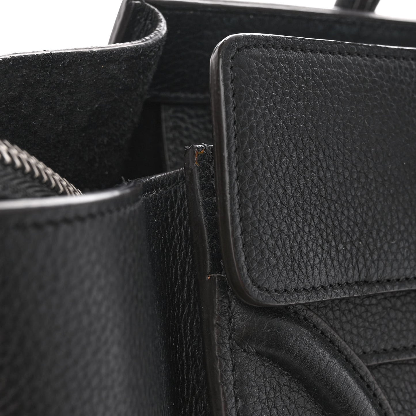 Drummed Calfskin Mini Luggage Black