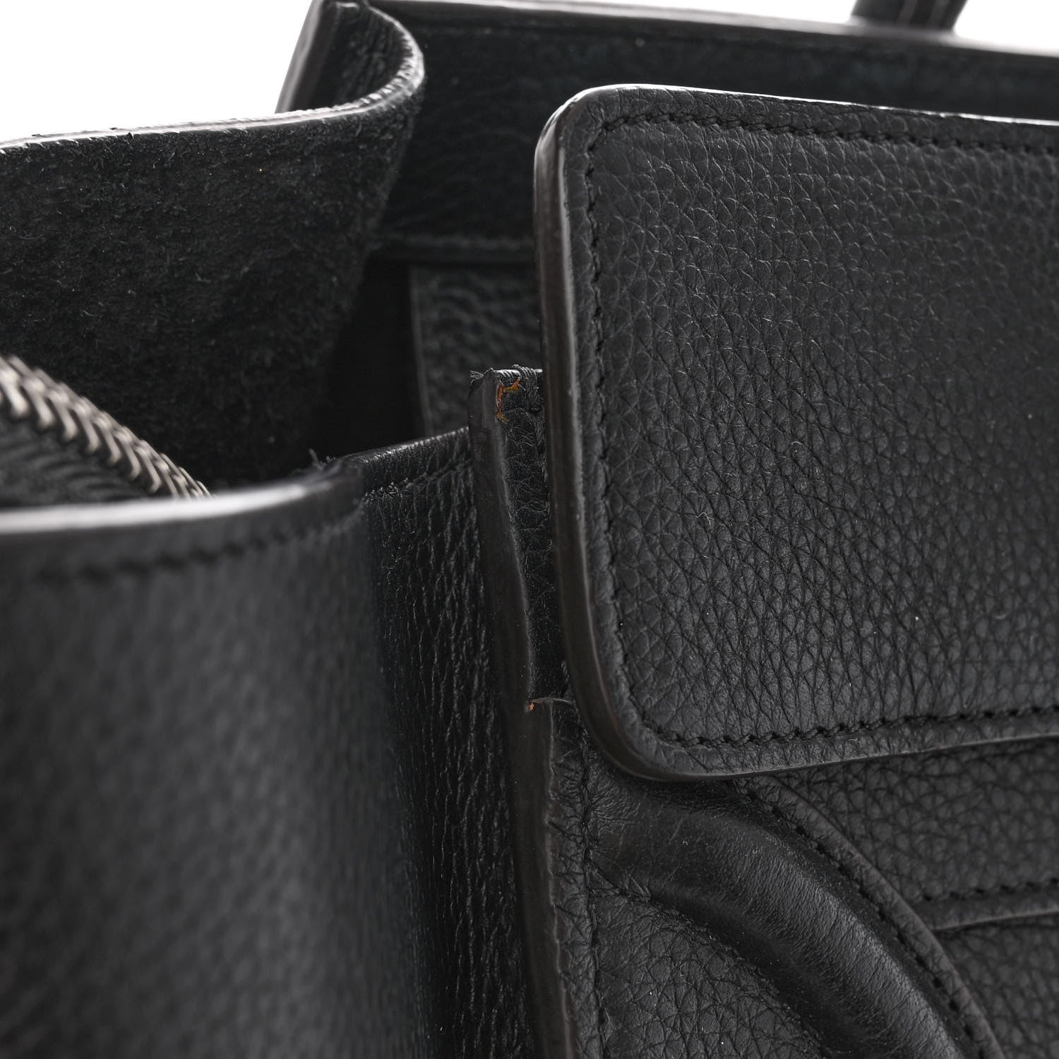 Celine Drummed Calfskin Mini Luggage Black 10 of 10