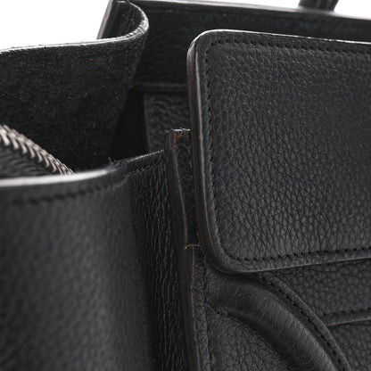 Celine Drummed Calfskin Mini Luggage Black 10 of 10