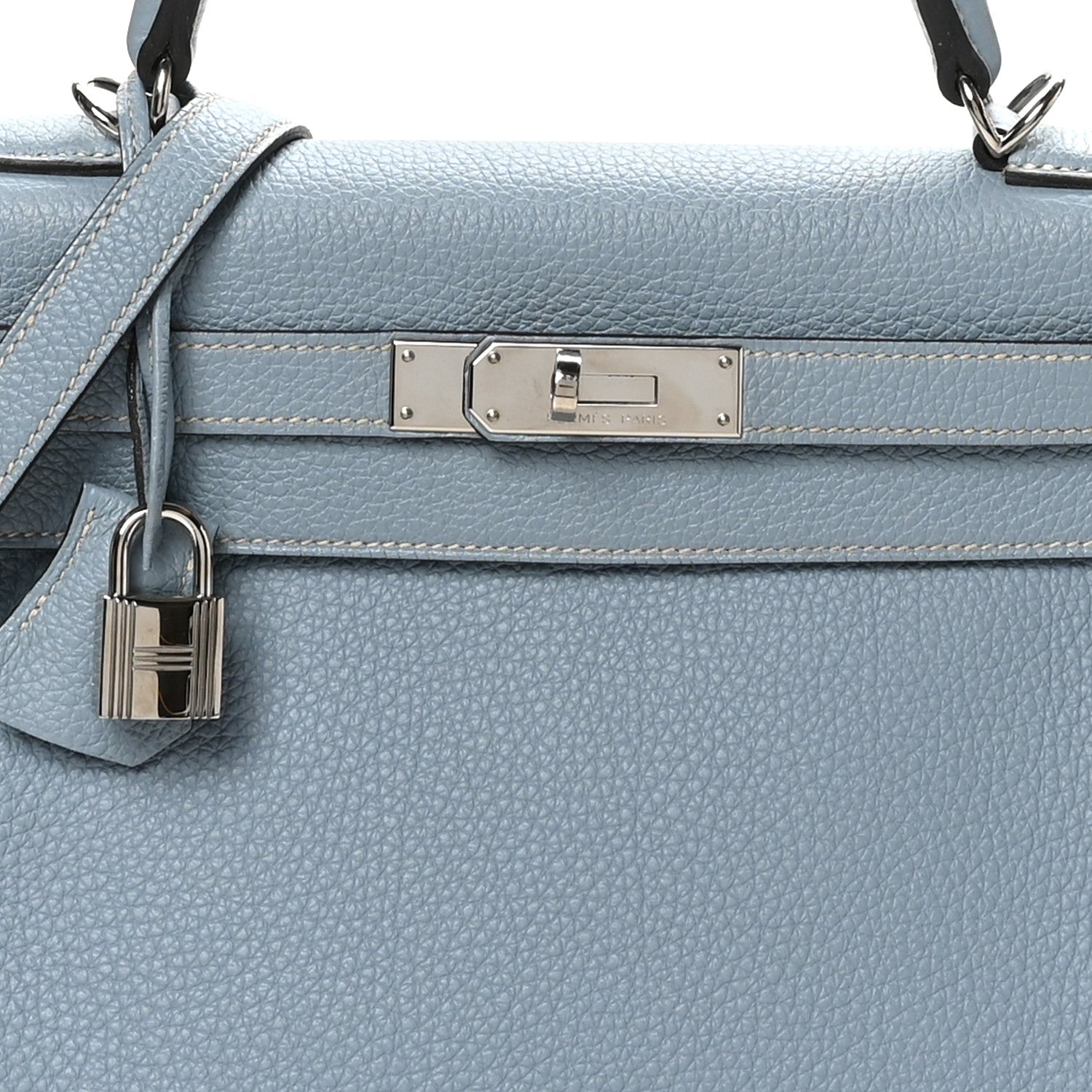 Hermes Togo Kelly Retourne 28 Bleu Lin 8 of 10