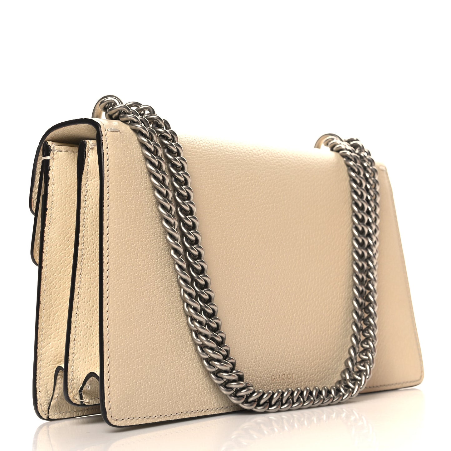 Textured Calfskin Crystal Small Dionysus Shoulder Bag Mystic White