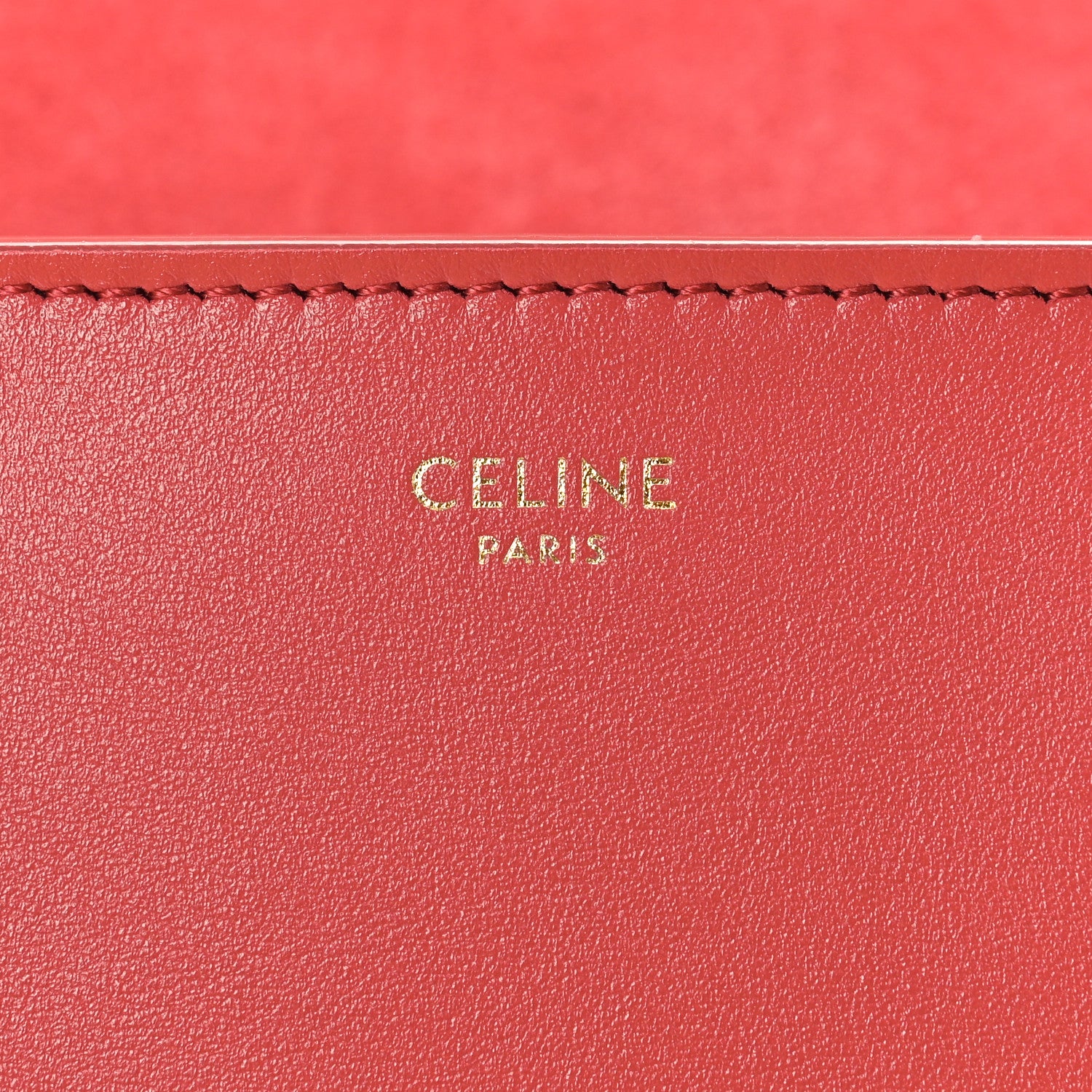 Celine Smooth Calfskin Cuir Triomphe Folco Crossbody Bag Lipstick 5 of 8