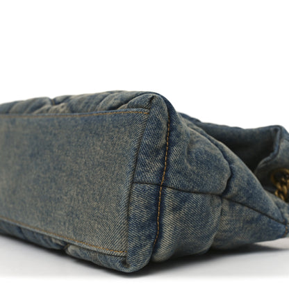 Saint Laurent Denim Quilted Loulou Puffer Monogram Chain Satchel Blue Cinnamon 10 of 10