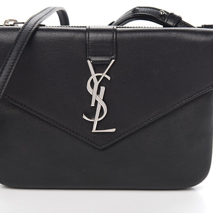 Saint Laurent Calfskin Monogram Tri Pocket Crossbody Bag Black 10 of 10