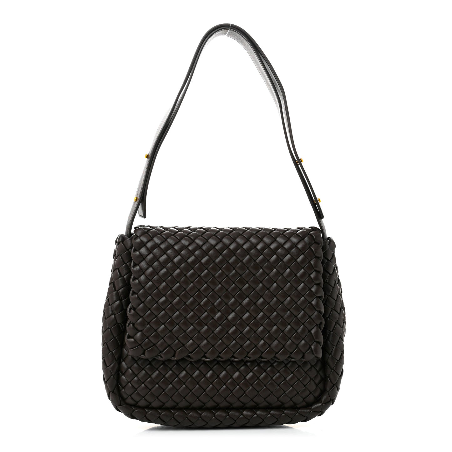 Nappa Intreccicio Padded Small Cobble Shoulder Bag Light Brown