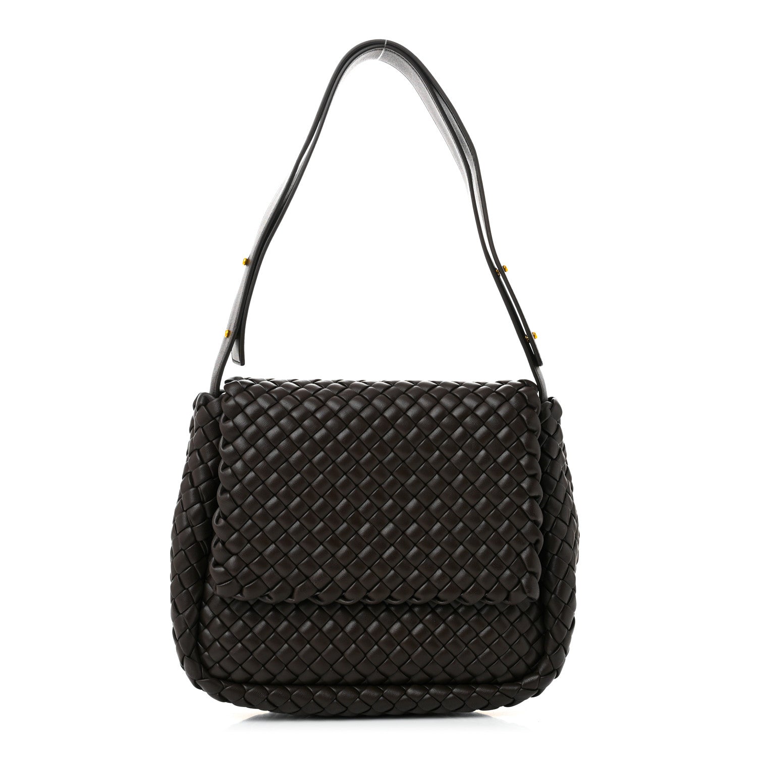 Bottega Veneta Nappa Intreccicio Padded Small Cobble Shoulder Bag Light Brown 1 of 10