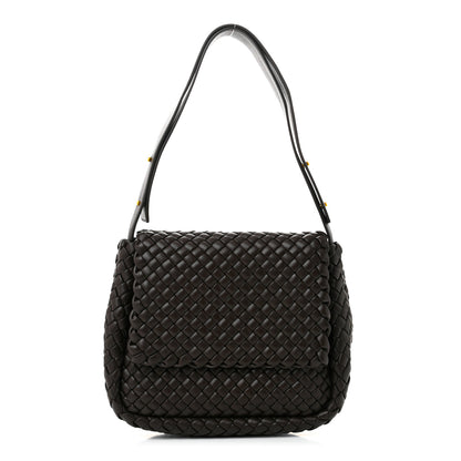 Bottega Veneta Nappa Intreccicio Padded Small Cobble Shoulder Bag Light Brown 1 of 10