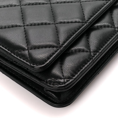 Chanel Lambskin Quilted Wallet On Chain WOC Black 11 of 14